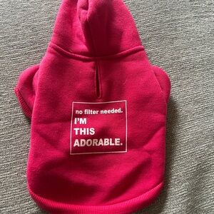 XS Pink Dog Hoodie New